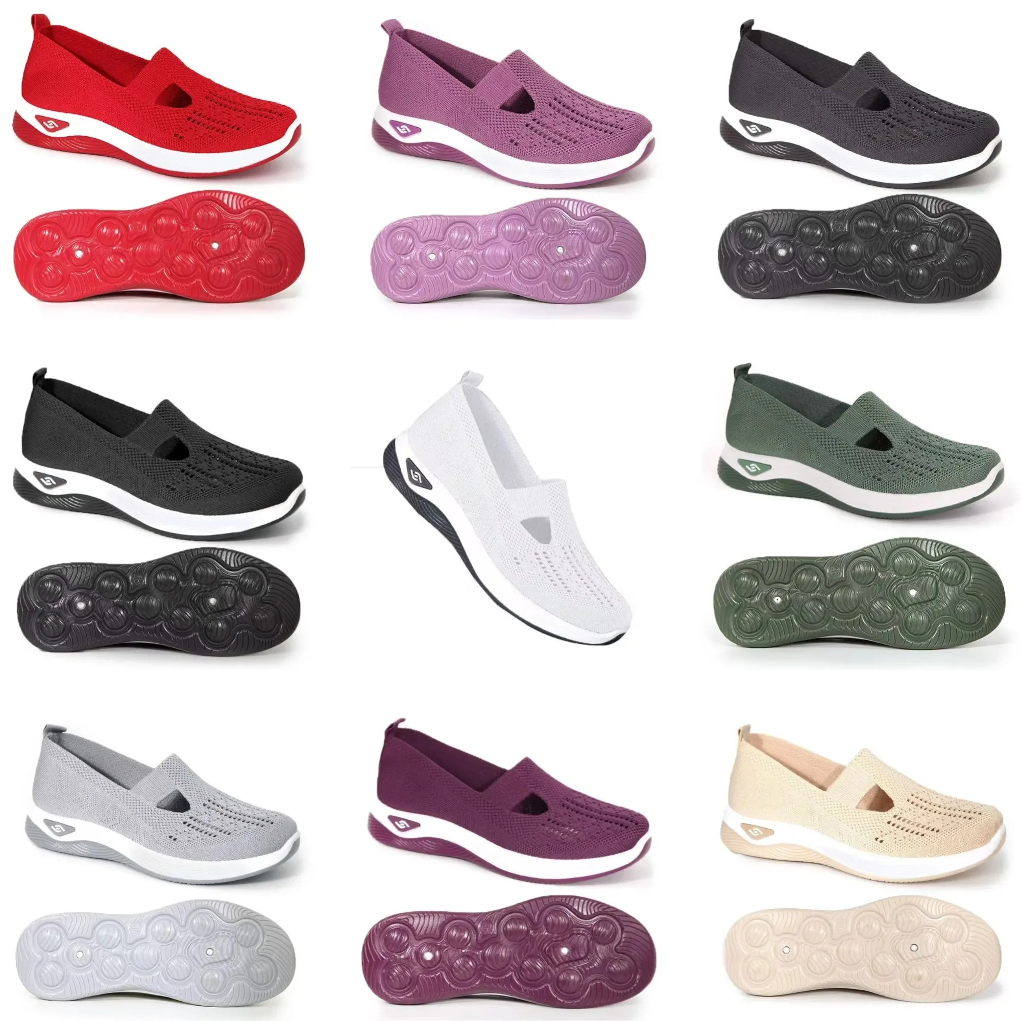 

Casual Sneaker Women's Summer Sneakers,Women's Shoes Solid Color Breathable Sneakers, Low-Top Knitted Casual Shoes Mom Shoes