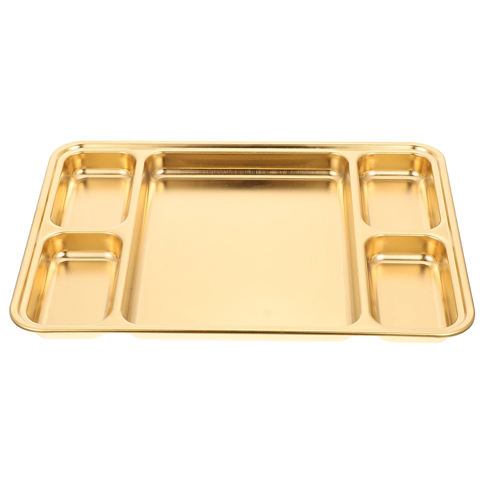 

Grid Plate Divided Thanksgiving Plates Tray Compartment Stainless Steel Meal Dinner Platters