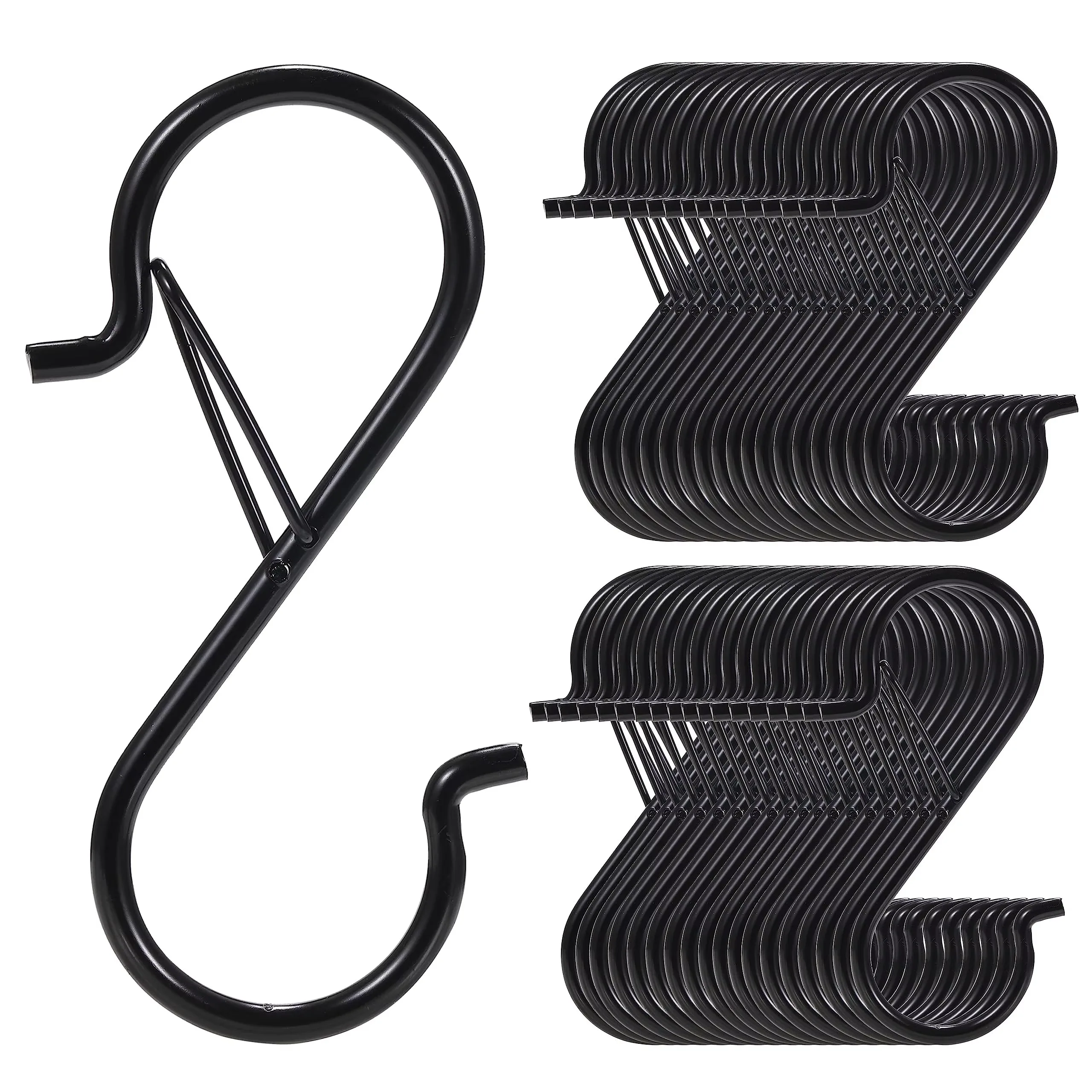 Ganchos S de 5/10/20 PCS com fivela de segurança, ganchos em forma de S de metal resistente para pendurar plantas, utensílio de