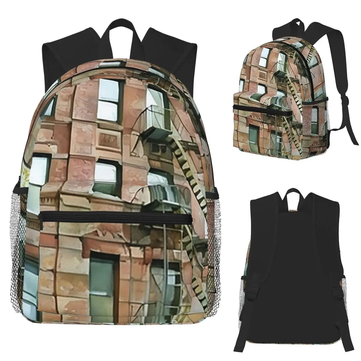

Fire Escape Facade Student Backpack School Bag Hiking Travel Daypack for Men Women Fashion Bookbag Shoulder Bags