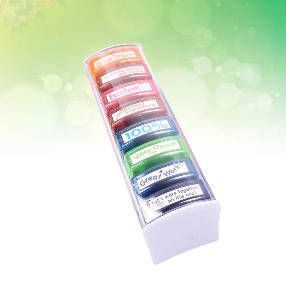 8 قطعة مضحك الإبداعية ملاحظة الختام مجموعة البلاستيك للمعلم طالب المدرسة تشجيع الثقة تعزيز ملاحظة ختم #5