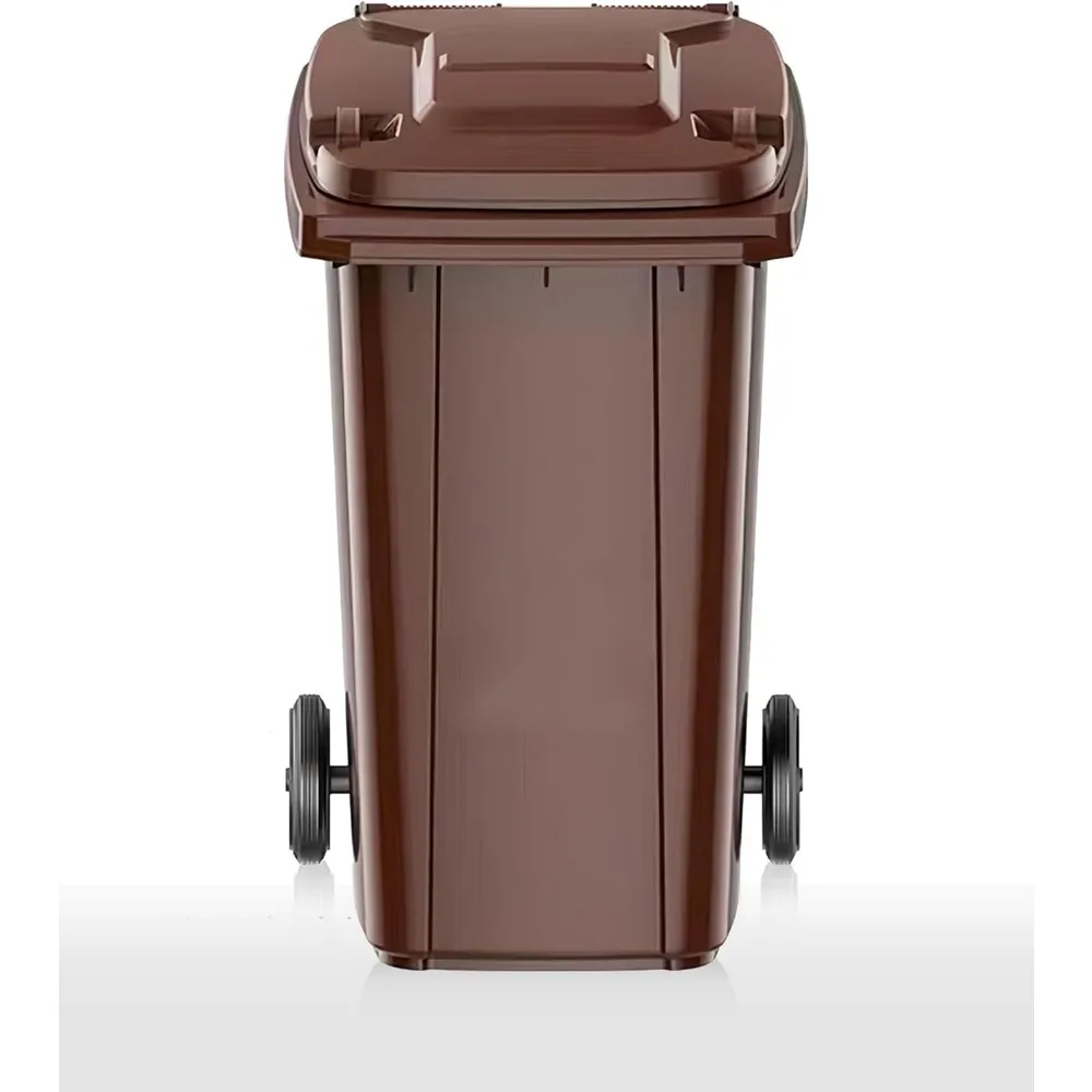 

Large 17 Gallon Wheeled Plastic Outdoor Trash Bin with Lid
