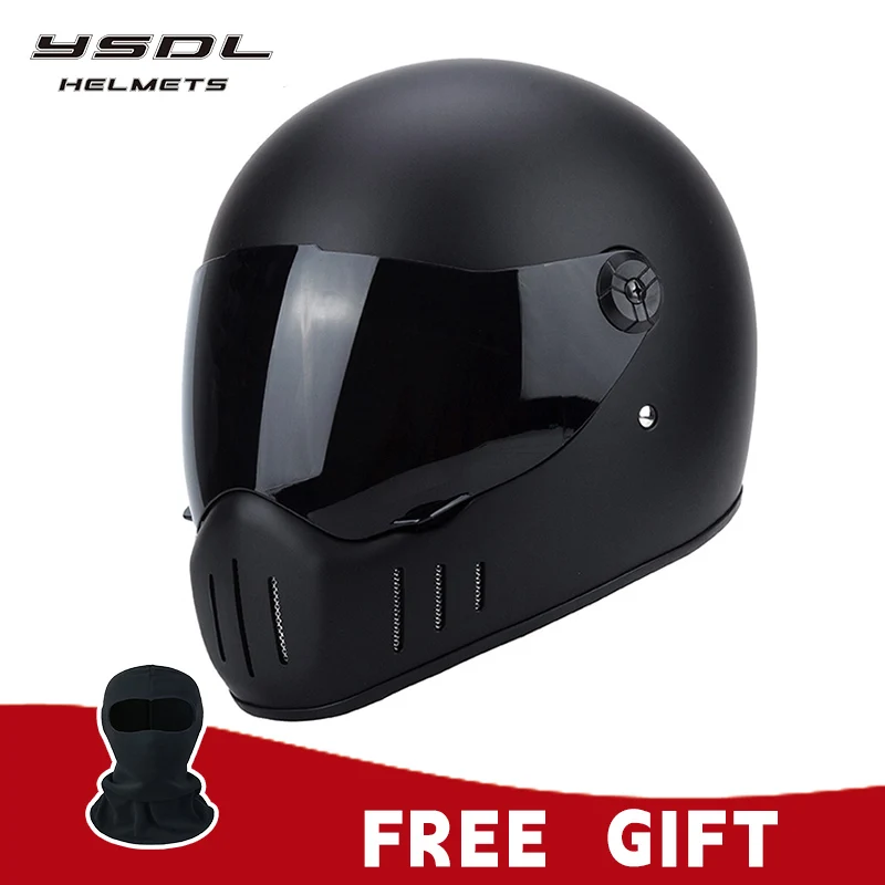 DOT Certified Retro Motorcycle Full Helmet Motorcycle Helmet Men Women  Four Season Summer Cruise Pedal Electric Vehicle