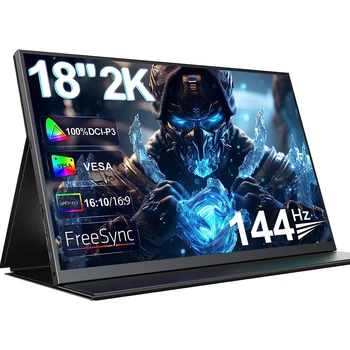 UPERFECT 2K 144Hz 휴대용 모니터 18인치 2560x1600 QHD 100% DCI-P3 HDMI 컴퓨터 디스플레이 매트 IPS 아이 케어 노트북 세컨드 스크린 Mac PC 샤오 미 테크 화웨이 삼성 전화