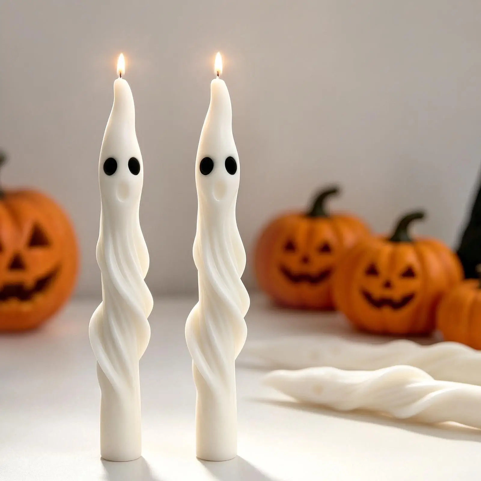 Candle Molds Halloween 3D Silicone Spiral Ghost Mould DIY Wax Mold For Home Apartment Living Room Bedroom Gathering Party Mantel