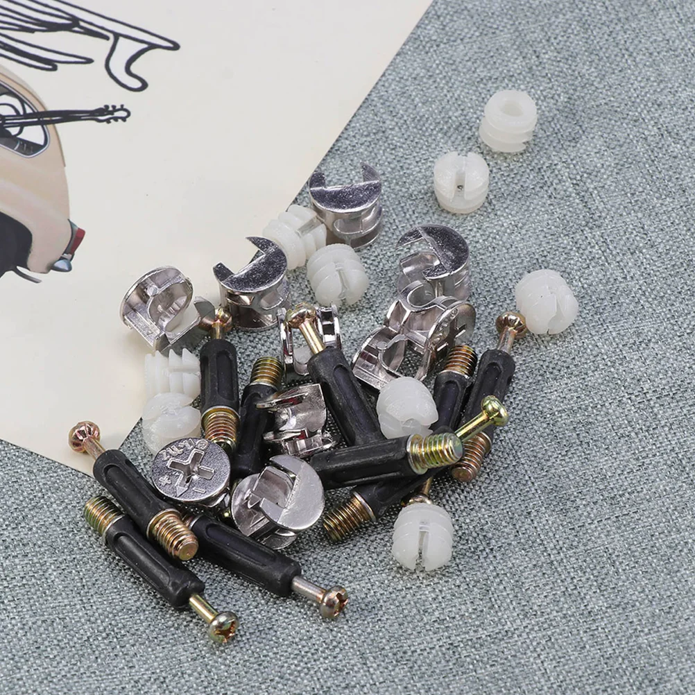 24 مجموعات سبائك الزنك البلاستيك الحديد كامة قفل براغي المسامير الأثاث السحابات موصلات المسمار تركيبات الحرفية