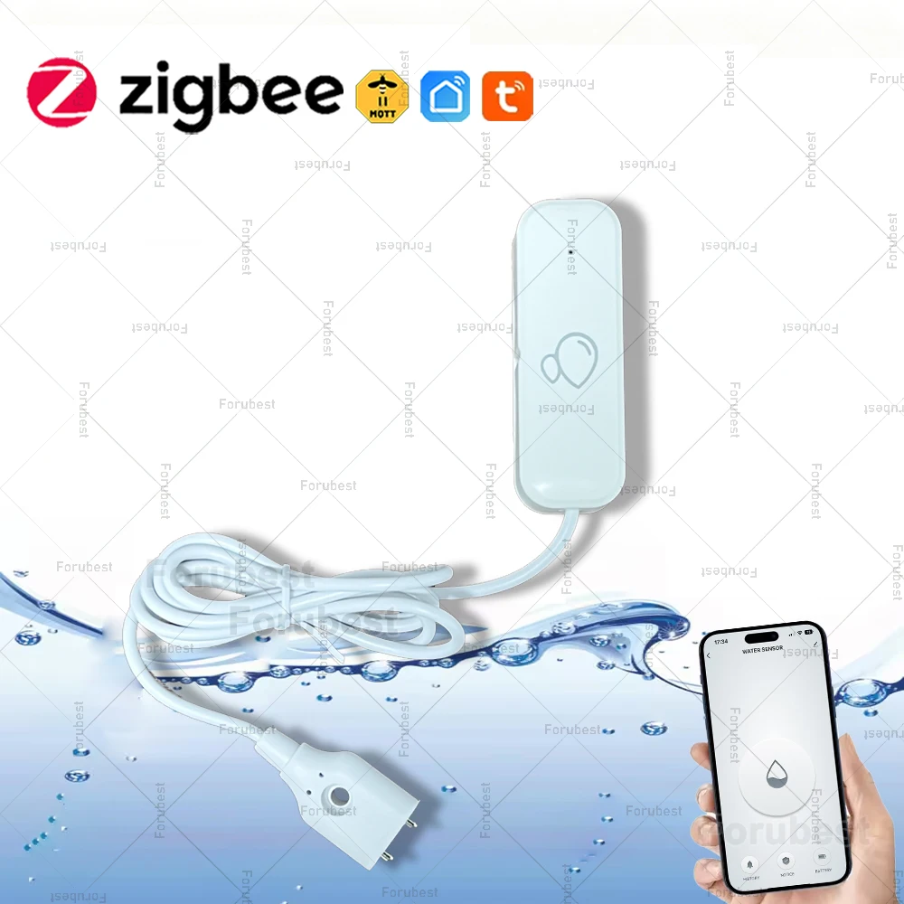 

Датчик протечки воды Zigbee для умного дома, сигнализация об утечке, удаленный мониторинг через приложение, требуется поддержка шлюза Z2MQTT