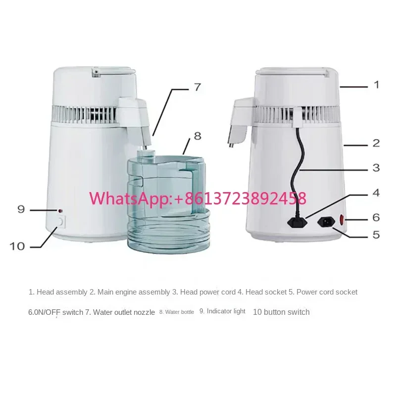 750W pure water distiller distilled water machine distributor filter 4L dental distillation purifier 110V 220V