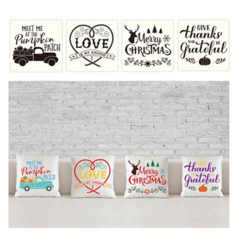 30.5*30.5cm Letter Stencil DIY Layering Painting Scrapbook Coloring Embossing Album Decorative Card Template Reusable 9 Pcs/Set