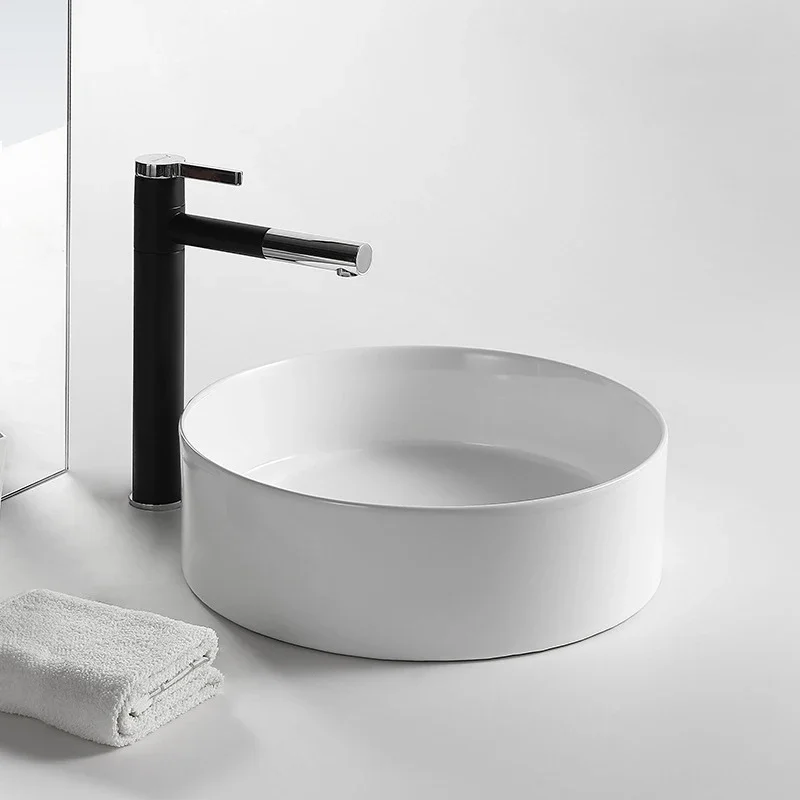 

A Hotel sanitary ware white art basin lavabo countertop matt white hand wash basin rectangular ceramic bathroom sinks