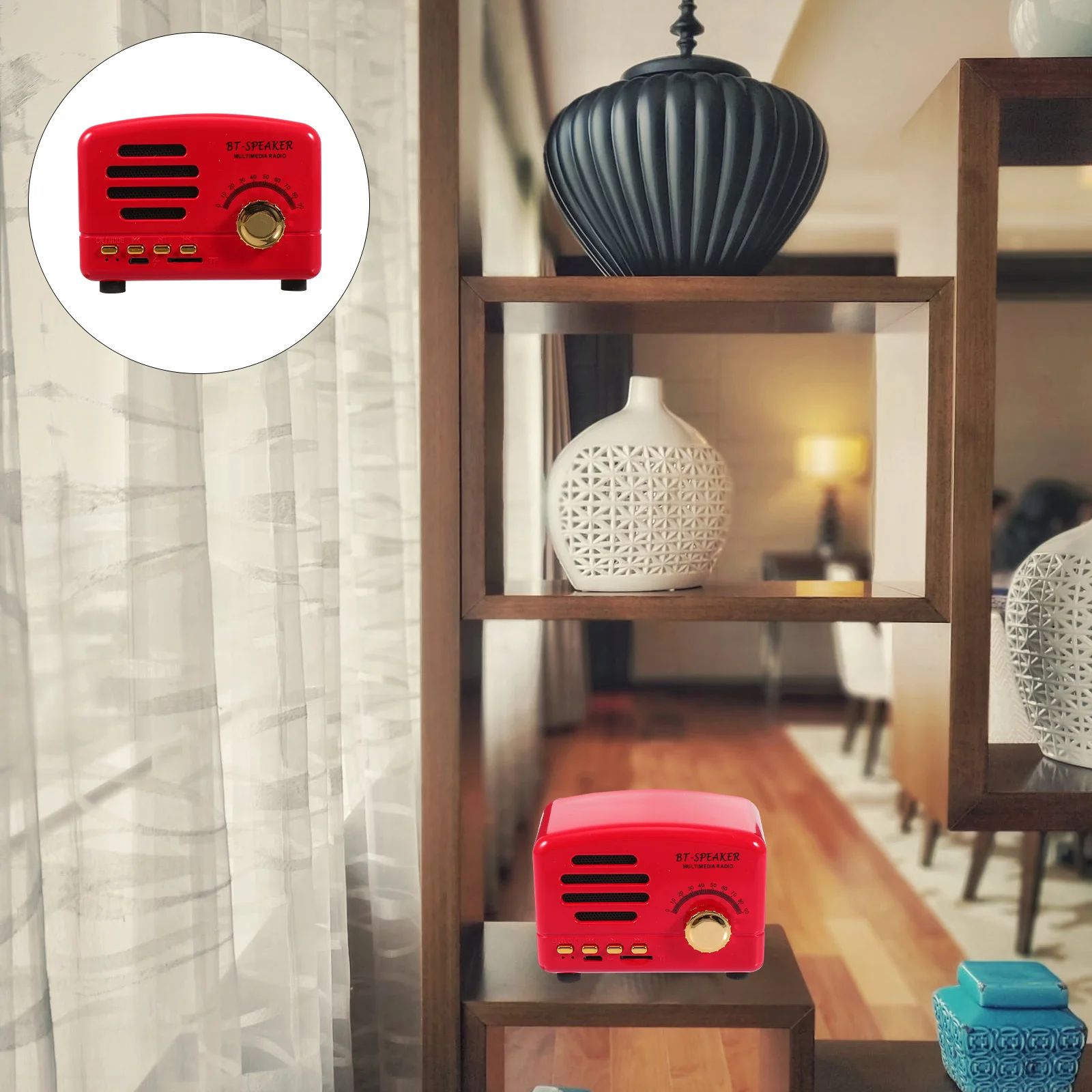 1Pcs Speaker Retro Mini Wireless Portable Loudspeaker Travel Music Player Lightweight Outdoor Wireless Speaker