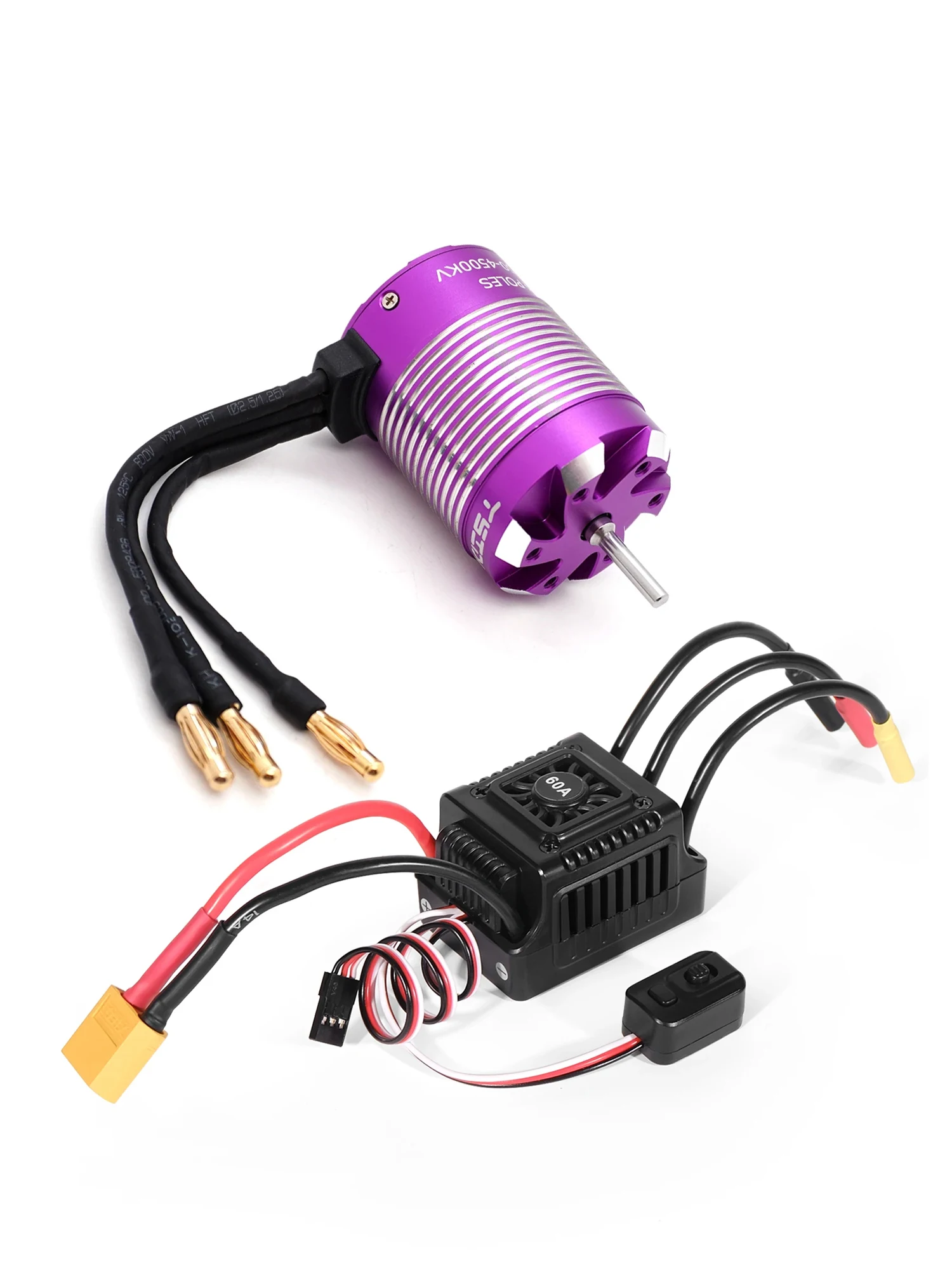 YSIDO 3650 3660 Bürstenloser Motor mit 60 A ESC Combo 3,175/5,0 mm Welle für 1/10 Tamiya Traxxas Wltoys RC Racing Off-Road Truck Auto