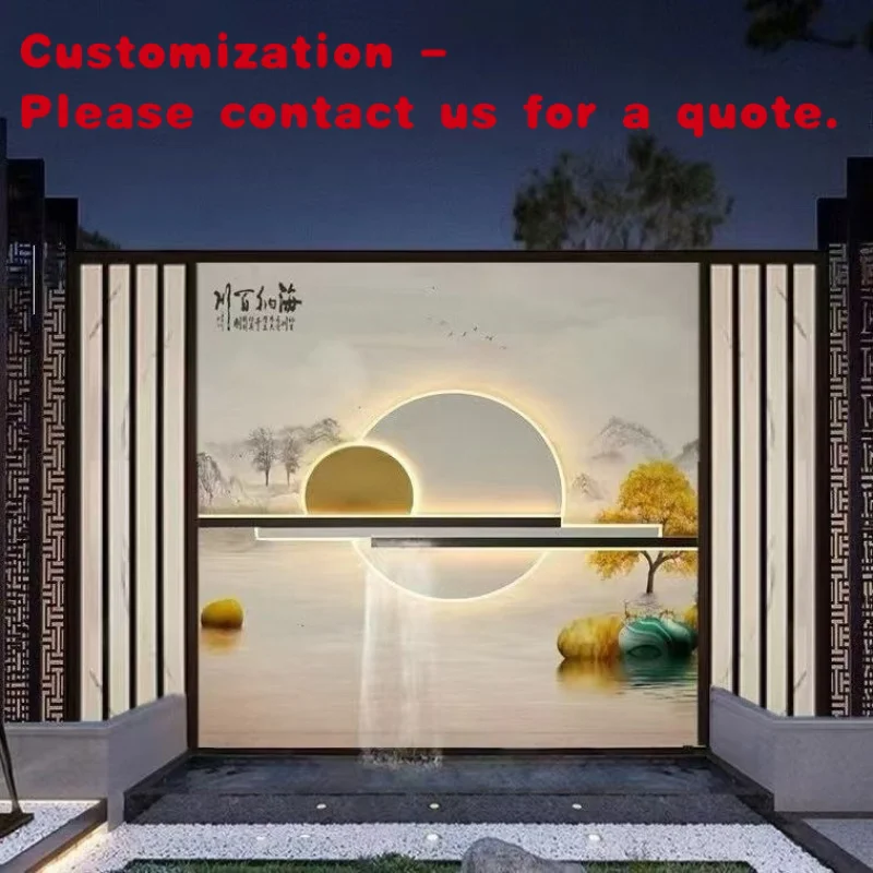 

На заказ.Алюминиевый сплав, текущий фон, стена, двор, водопад, пейзаж, сад, уличная занавеска, стена