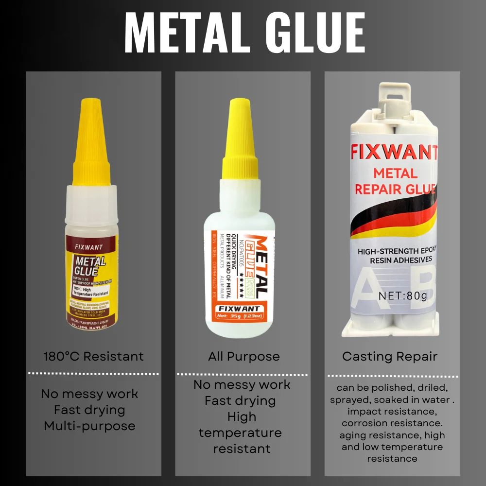 FIXWANT Metal Glue High Temperature Resistant Liquid Metal Welding Filler Casting Repair Adhesive