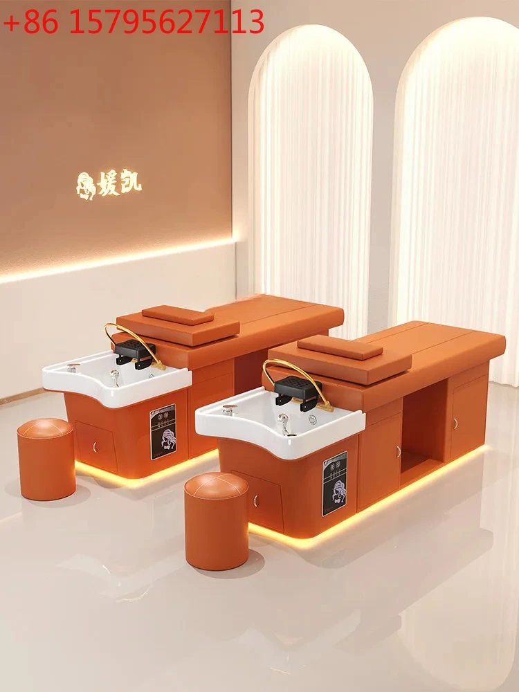 

Therapy Shampoo Chair Beauty Salon Ear Cleaning Hair Saloon Dedicated Circulation Fumigation with LED High-Grade Water Heater