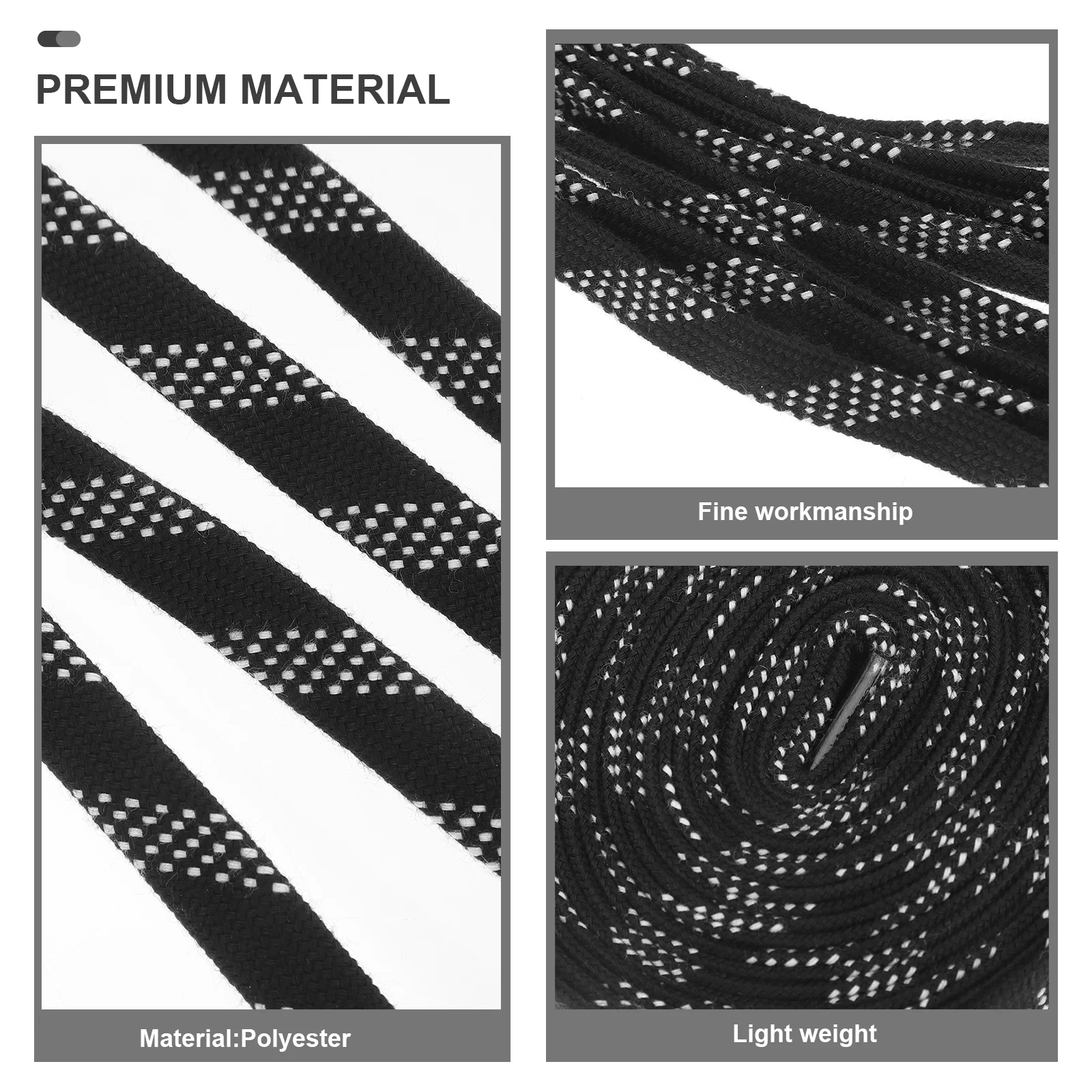 

Shoe Laces Hockey Shoelaces Roller Skate Ice Skates Skating Multipurpose for Black Shoes