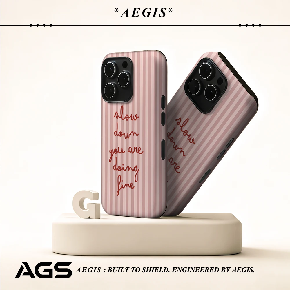 Rosa Streifen Slow Life Handyhülle für magnetische Handyhülle für IPhone 17 16 15 14 13 Pro Max Plus Single Double-Layer Tough Case
