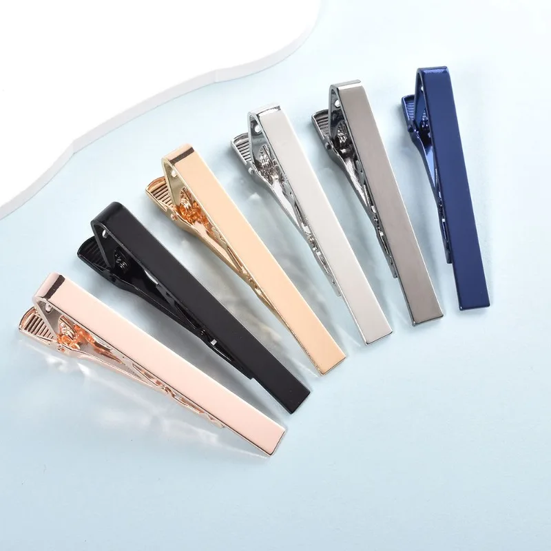 Men's Brass Tie Clip - Smooth Minimalist Business Tie Bar, Classic Formal Shirt Accessory, Elegant Office Wedding Gift