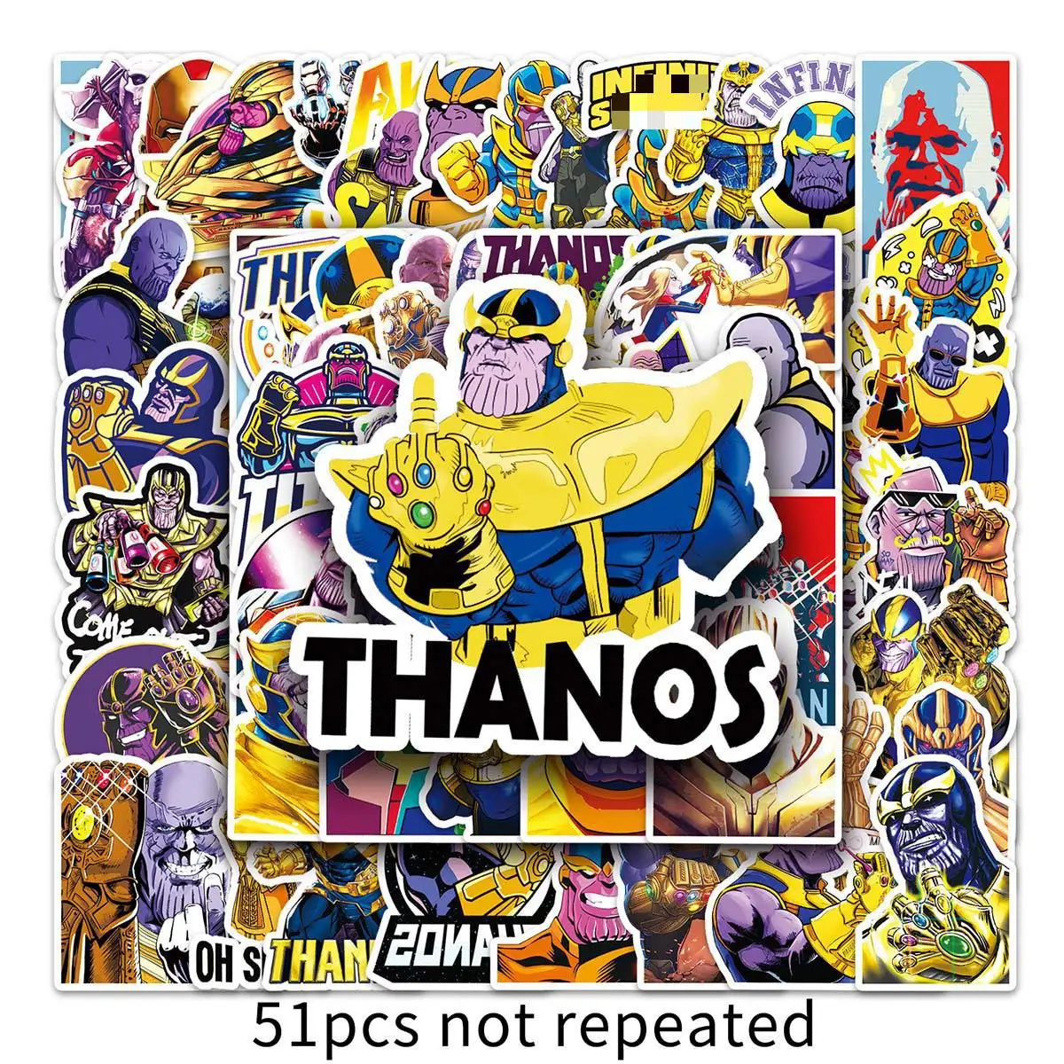 

51pcs Classic Villain Thanos Cartoon Graffiti Stickers Luggage Laptop Car Luggage Phone Toys Gift Decoration Waterproof Stickers