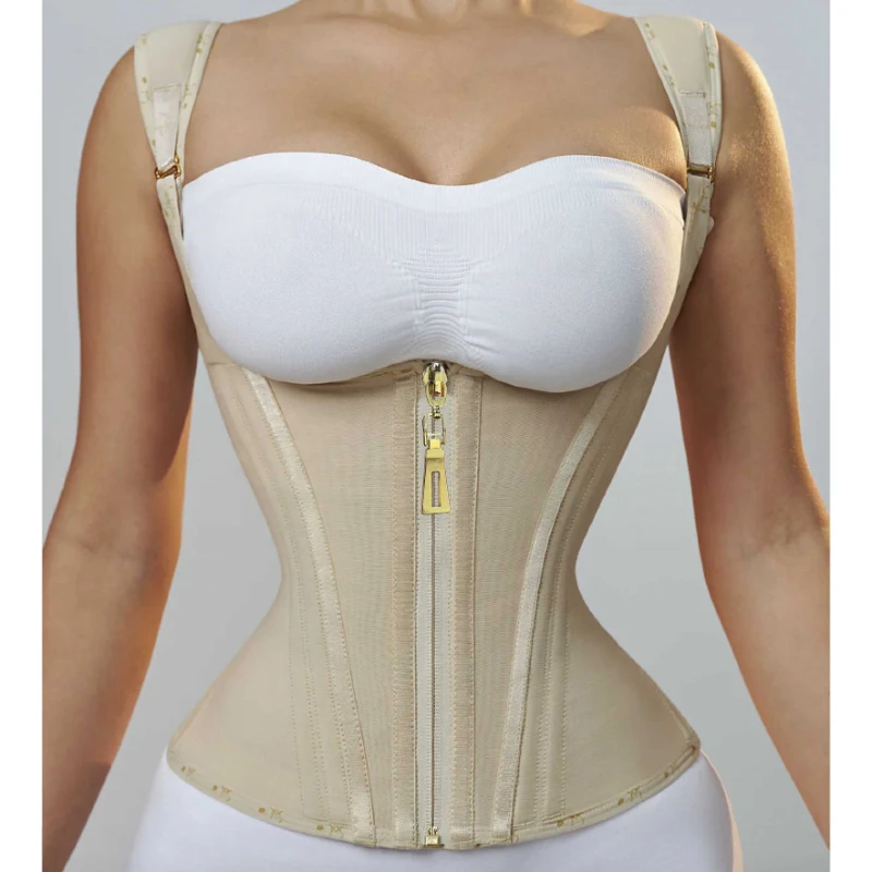 

XS Latex Corset Waist Trainer Vest Girdle Body Shaper Slim Waist Tummy With 13 Steel Boned Zipper Back Support Slimming Belt