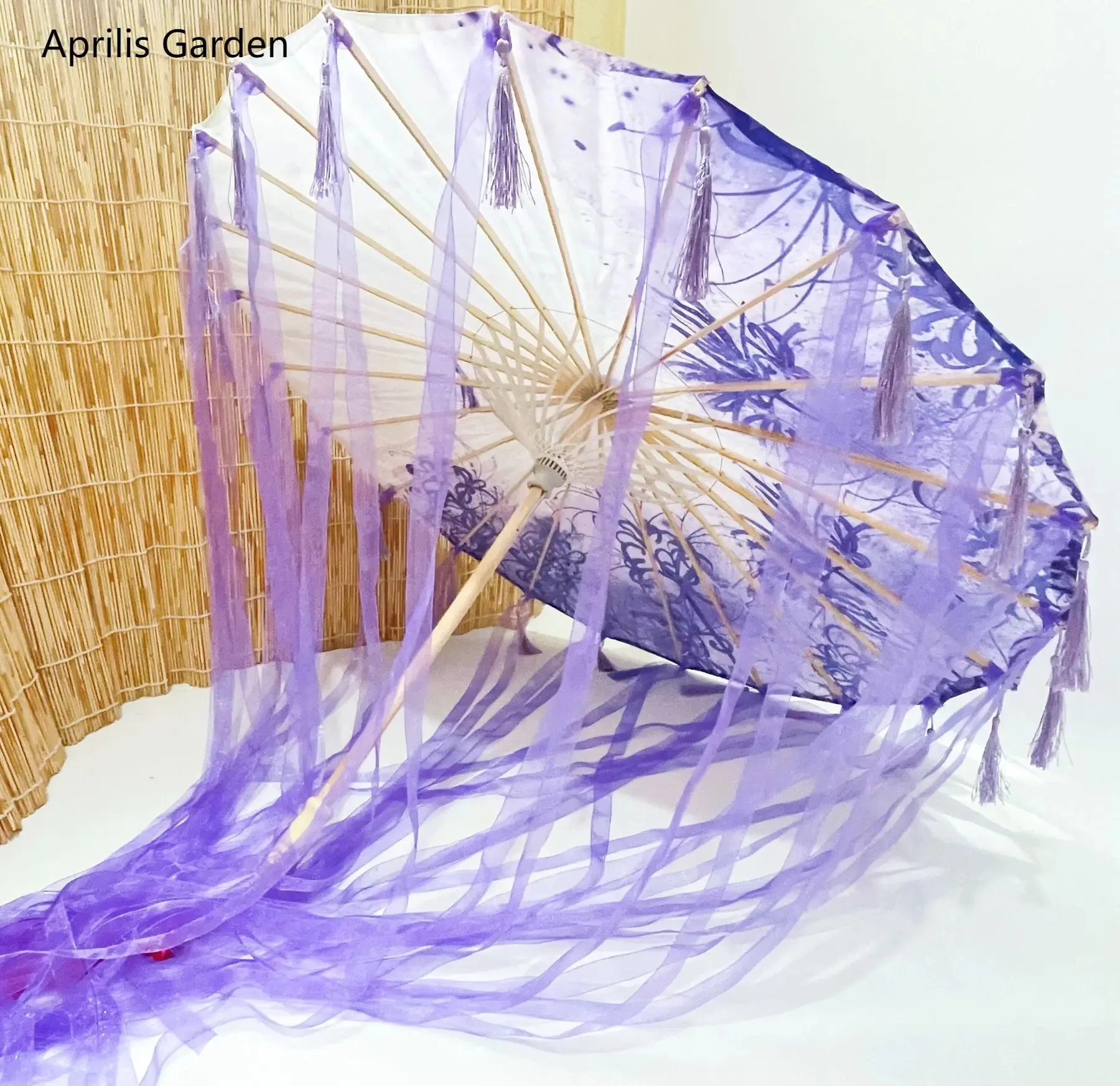 Paraguas de actuación de baile chino, sombrilla de encaje de papel de aceite Hanfu, sombrilla antigua de hadas, Paraguas de El Principito, ópera de Japón, 82cm