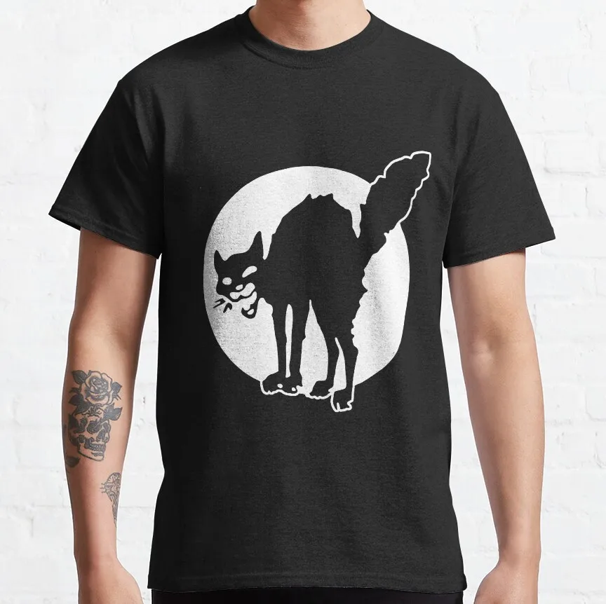 

0213 White cat Anarchism Gift t shirt Anarchy Symbol Graphic clothes All size Tops 100% cotton print tee S-6XL