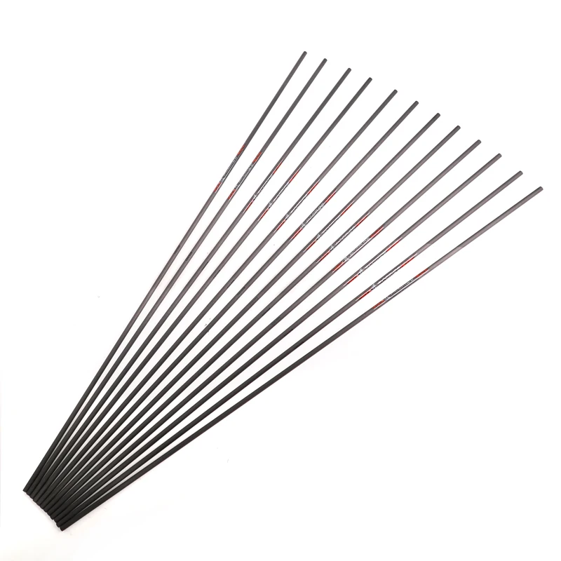 6/12pcs ID 8 mm Pure Carbon Arrows Shaft 32 inch Spine 300/350/400 Archery for Indoor Competition Shooting
