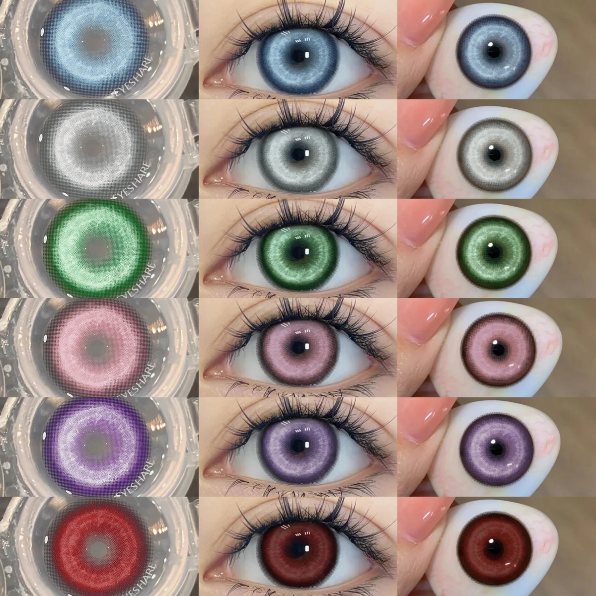 EYESHARE Kontaktlinsen für Halloween, 2 Stück, farbige Kontaktlinsen, Cosplay, lila Linsen, modische Farbe, Schönheitslinsen