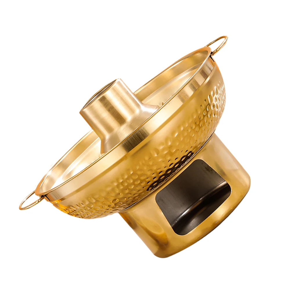 

Stainless Steel Dessert Hot Pot 20cm Cooking Pot Conduction Multi-Purpose Cooker for Home Restaurant