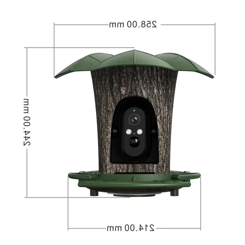 4g 2mp Camera Feeder Cam Automatic Feeding Bird Pet Alarm Wild Outdoor Solar