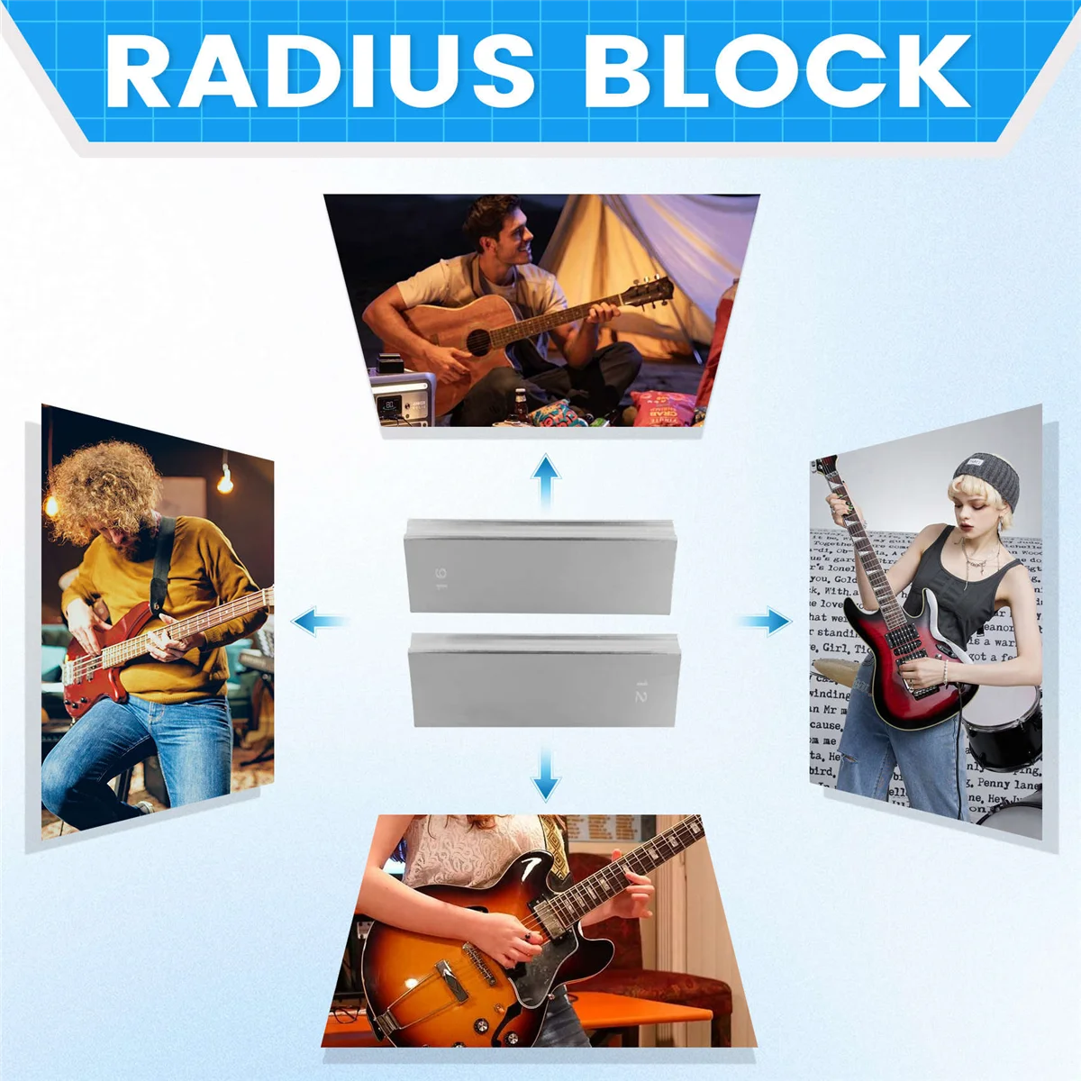 

HOT!Two-Way Radius Sanding Block Aluminum Alloy Fret Leveling Fingerboard Luthier Tool Guitar Bass Sanding Beam (12-16)