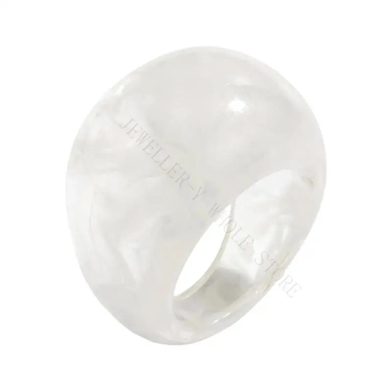 R7UF Comfortable Fit Unisex Rings Resin Texture Suitable for Casual or Formal Outfits