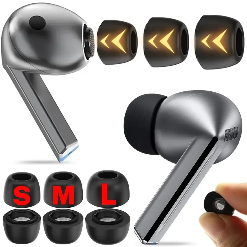 Memory Sponge Eartips for Samsung Galaxy Buds3 Pro Tip Earbuds in Ear Bluetooth Headset Replacement Earplug for Galaxy Buds3 Pro