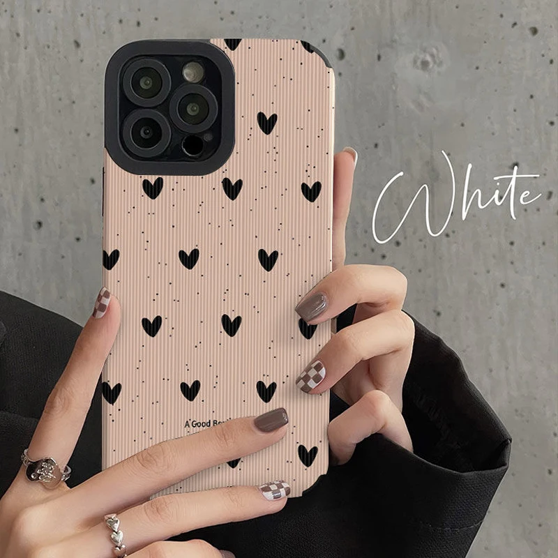 Cute Love Heart Couples Camera Protection Case For iPhone 11 12 13 14 Pro Max 15 Pro Max X XR XS Max 7 8Plus Soft TPU Back Cover