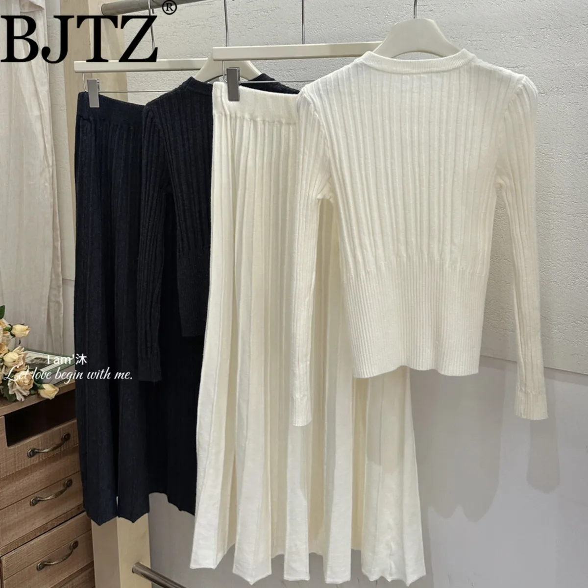 

BJTZ 2025 Winter Women’s Turtleneck Knit Set Stretchy Waist-Cinching Skirt Thermal Elegant Minimalist Premium Comfort Casual 1