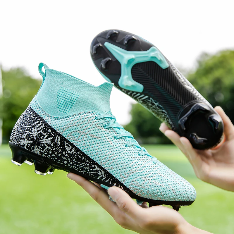 Nowe, popularne buty piłkarskie unisex: długie korki/korki do turfów, oddychające, antypoślizgowe i lekkie