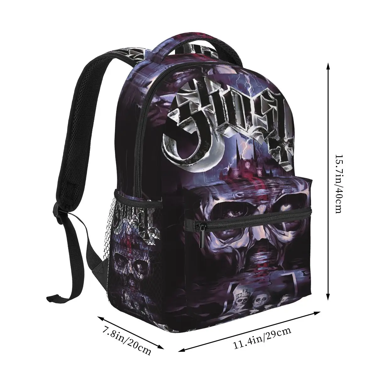 Skeleta Album Ghost Band Backpacks Boys Girls Bookbag Students School Bags Cartoon Kids Rucksack Shoulder Bag Large Capacity