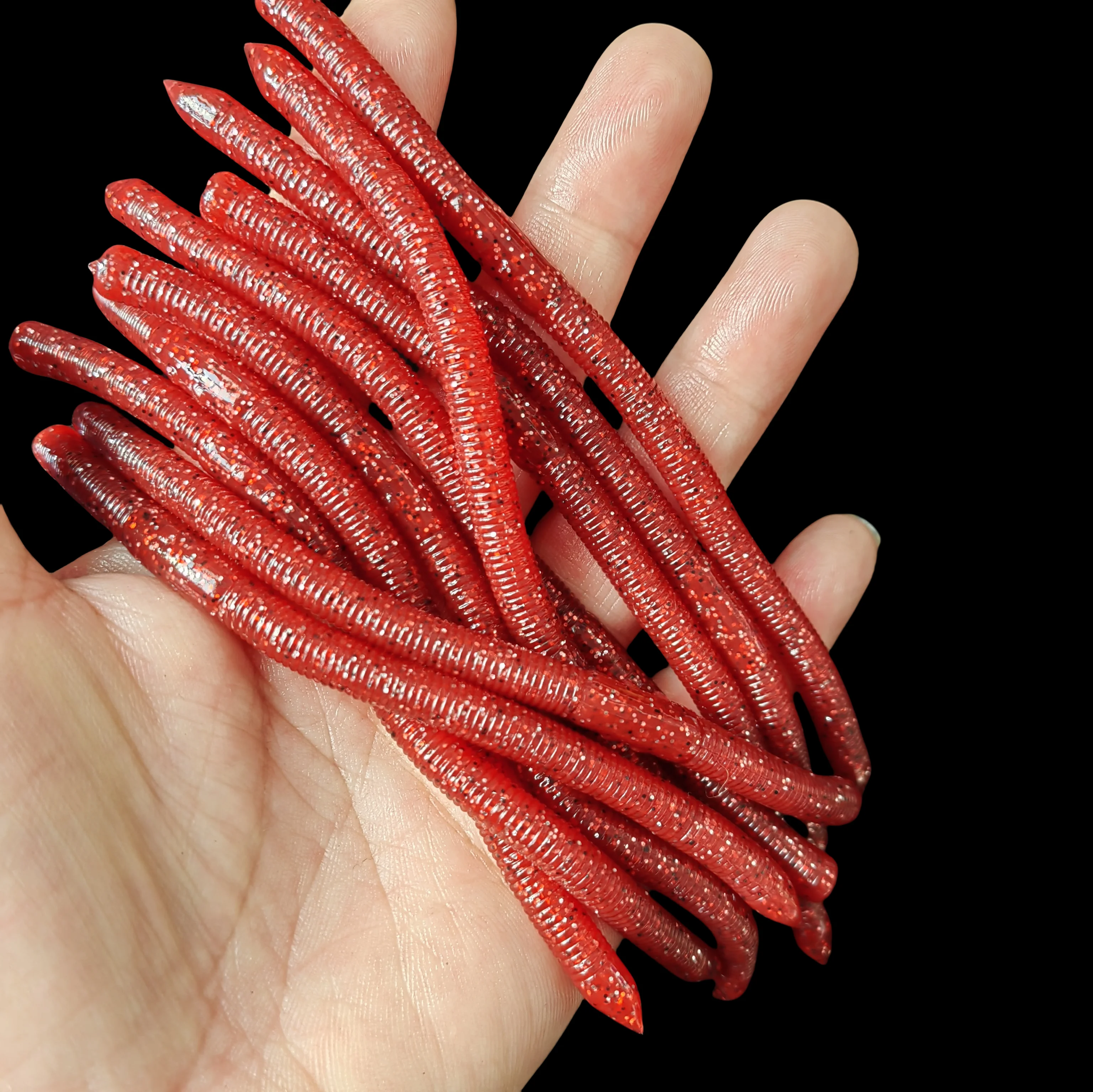 MUKUN 10PCS Weiche Angeln Lure13,5 cm Senko Wurm Neko Rig Lockt Flick Shake Erde Wurm Künstliche Köder Silikon Shad locken Für Bass – Detail 12