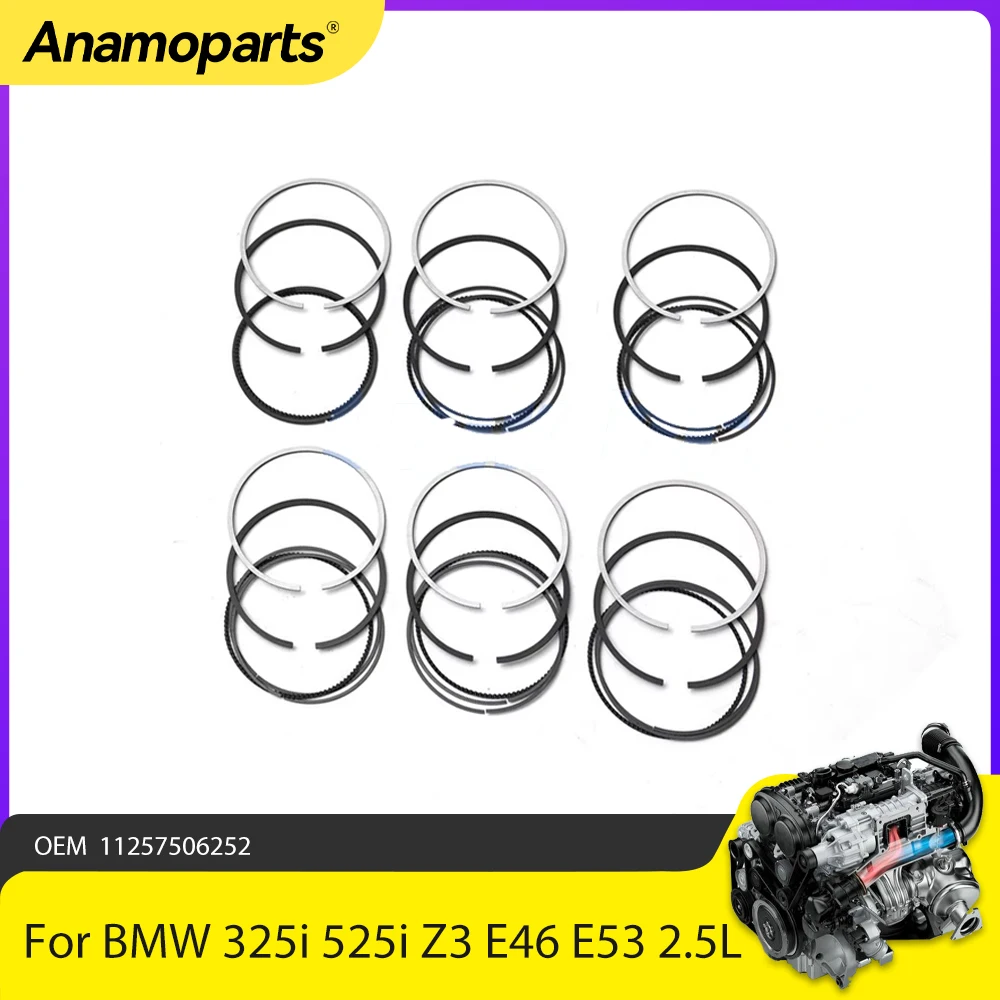 

Поршневые кольца 6X 84,00 мм подходят для 02-06 BMW E46 E53 E66 E83 E85 3.0L 11257506252