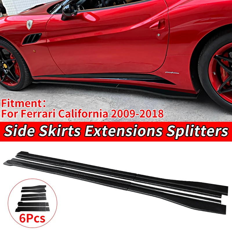 

Car Anti-Collision Protection Accessories Side Skirts Extension Rocker Panels Lip Splitters ABS For Ferrari California 2009-2018