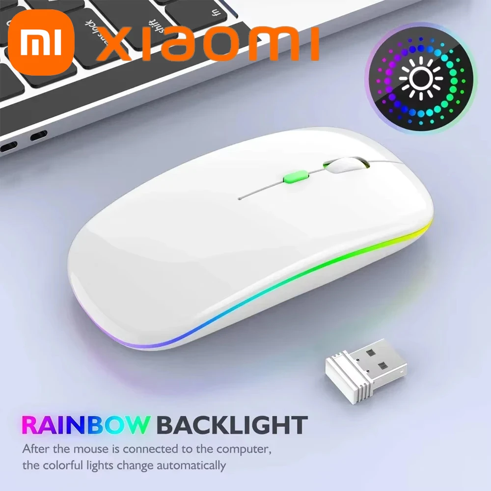

Беспроводная мышь Xiaomi, перезаряжаемая Bluetooth, двухрежимная, бесшумная, со светодиодной подсветкой, ригономичная игровая мышь, подходит для ноутбуков, ПК