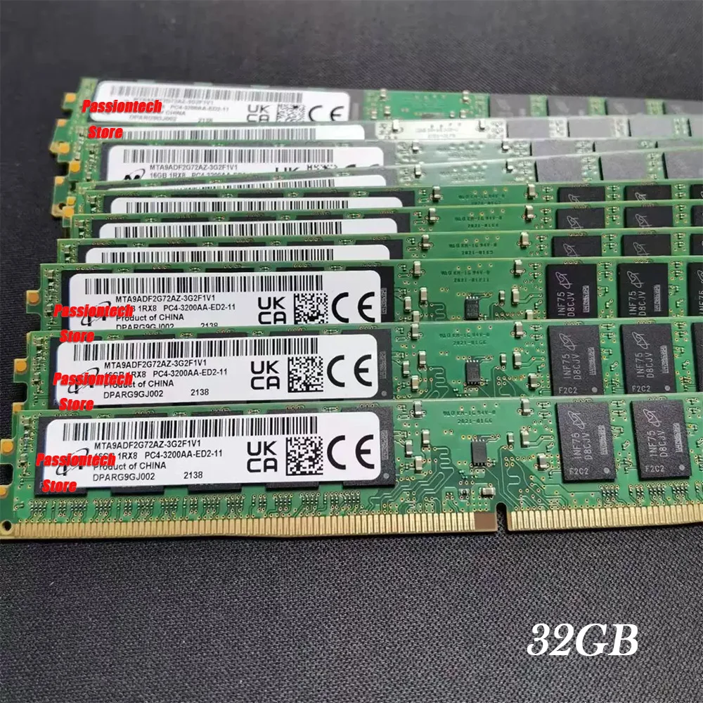 

1 шт. 32G для MT MTA18ADF4G72AZ-3G2BZTG MTA18ADF4G72AZ-3G2F1V1 Оперативная память 2RX8 PC4-3200 3200 ECC VLP Серверная память Лидер продаж