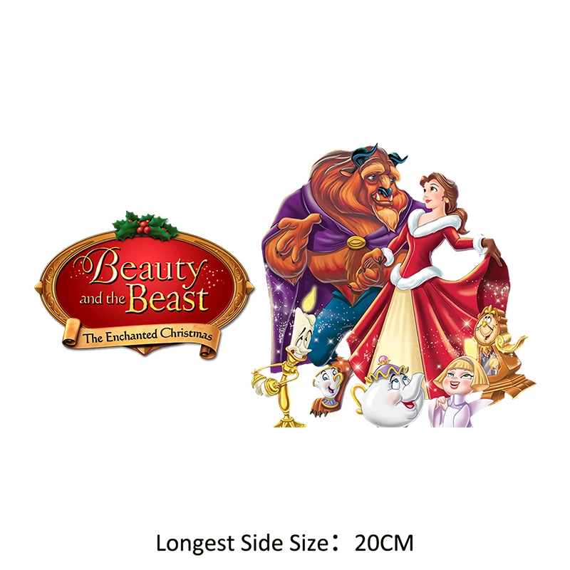 Disney Princess Beauty and The Beast Clothing Thermoadhesive Patche Iron-on Transfers for Clothing Transfer Thermal Stickers