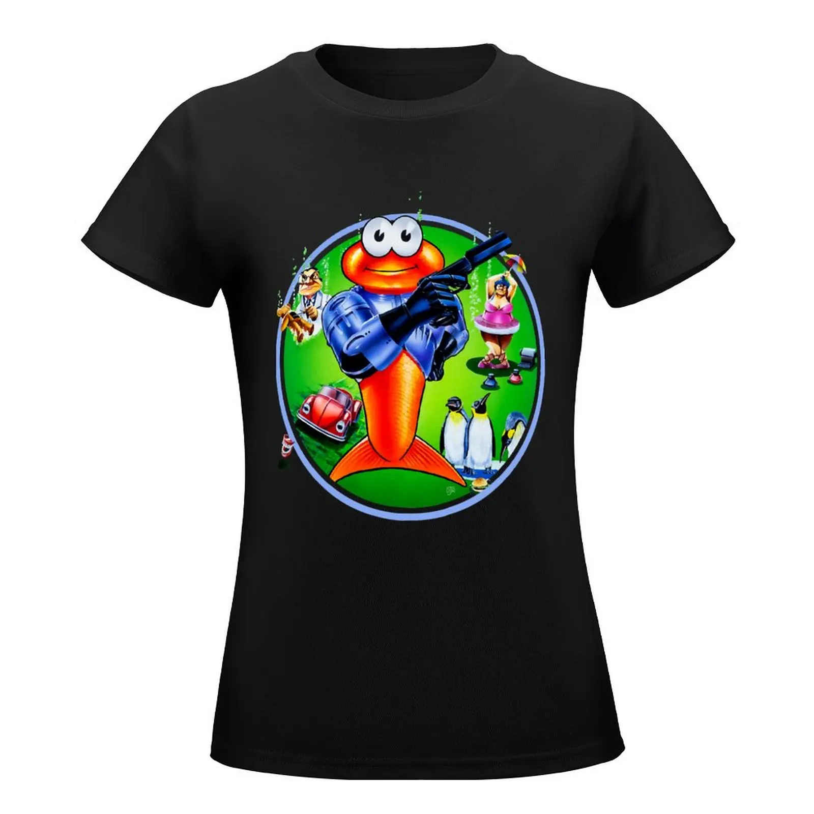 James Pond 2 Codename Robocod - Emblem Classic T-Shirt customizeds cute tops customs oversized workout shirts for Women