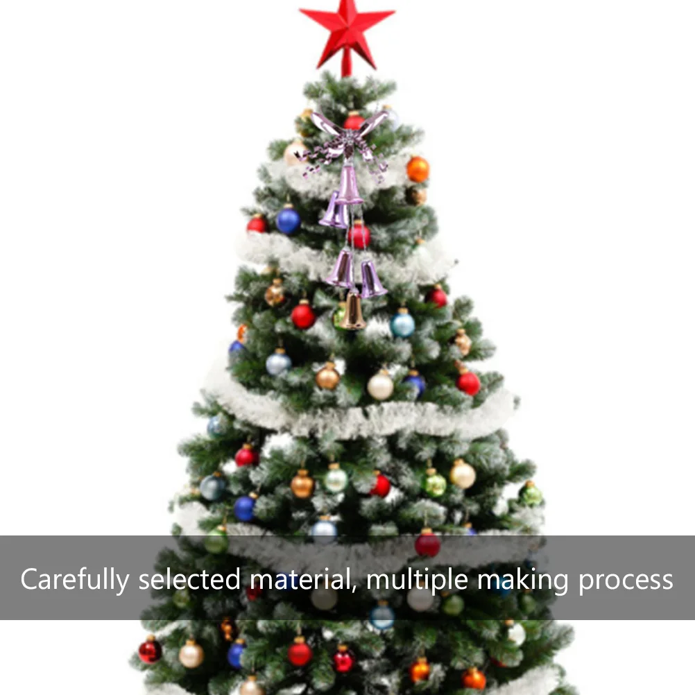 

1Pcs Christmas Tree Bell Decor Bright Color Electroplated Surface No Sticking Edge Festive Xmas Pendant Bells Decor