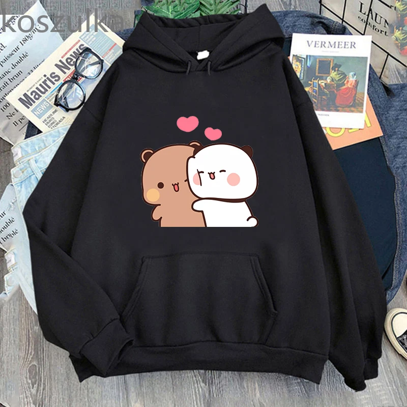 Kawaii Panda Bubu Dudu stampa felpa con cappuccio Cartoon coppia tuta autunno inverno donna cappuccio felpe uomo felpe con cappuccio y2k stile Pullover