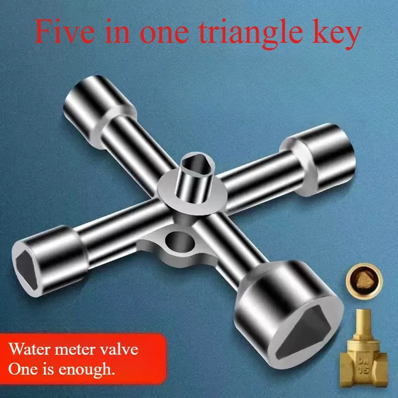 Multifunctional Triangle Key Water Meter Electric Control Cabinet Faucet Wrench