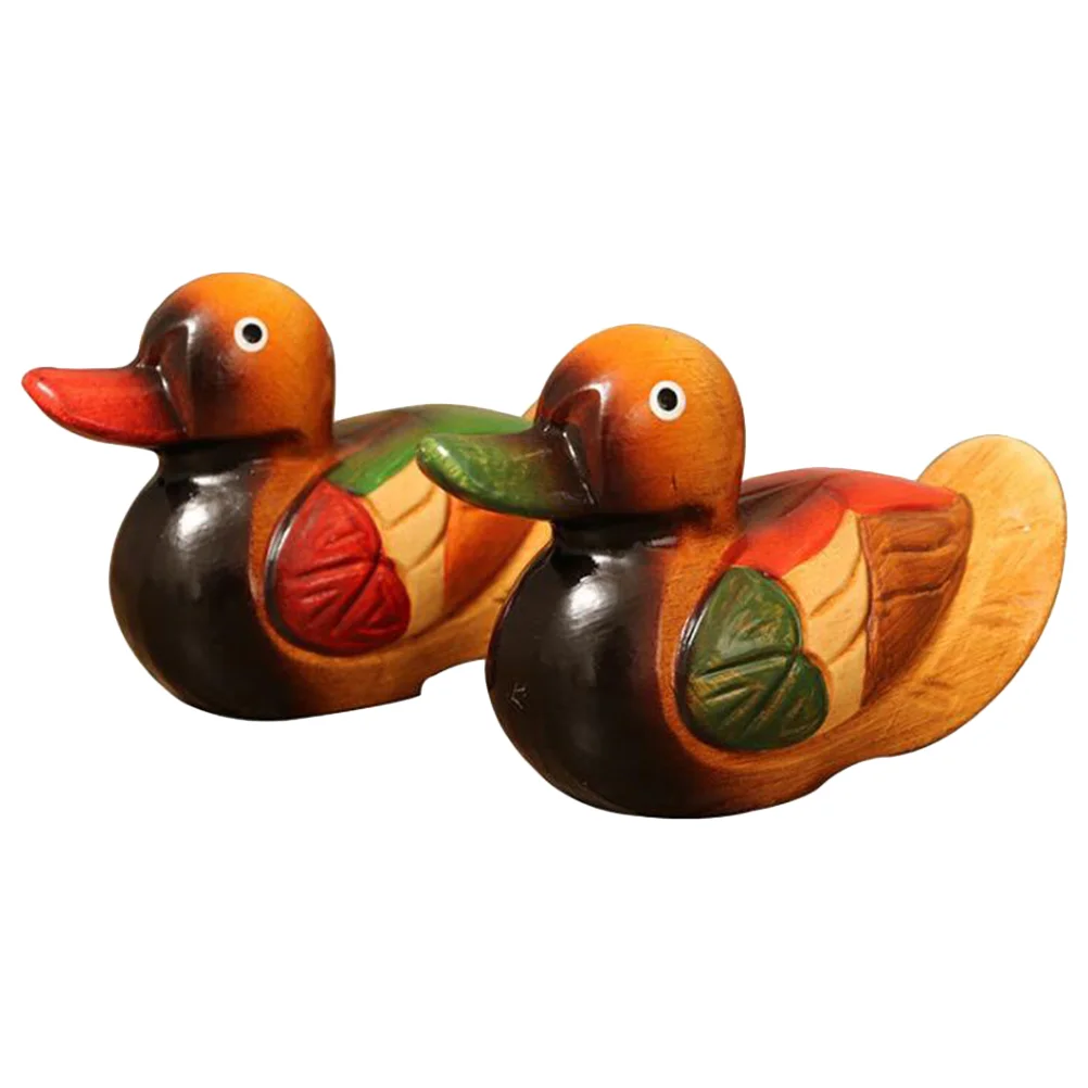 

1 Pair Dedicate Mandarin Model Creative Wood Handmade Decoration Craft Ornament for Wedding Party Anniversary Day Size M