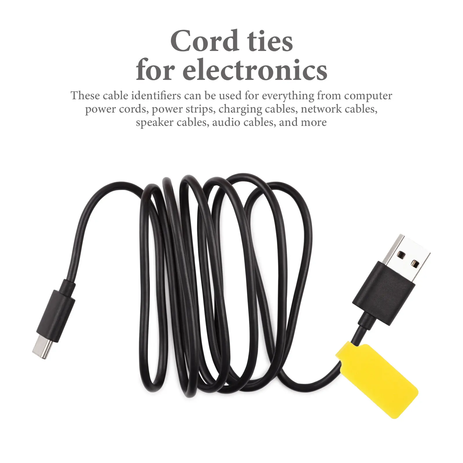 

50Pcs Cable Label Writable Cord Tags Nylon Hook Loop Wire Markers for Ethernet Network Cables Cable Labels