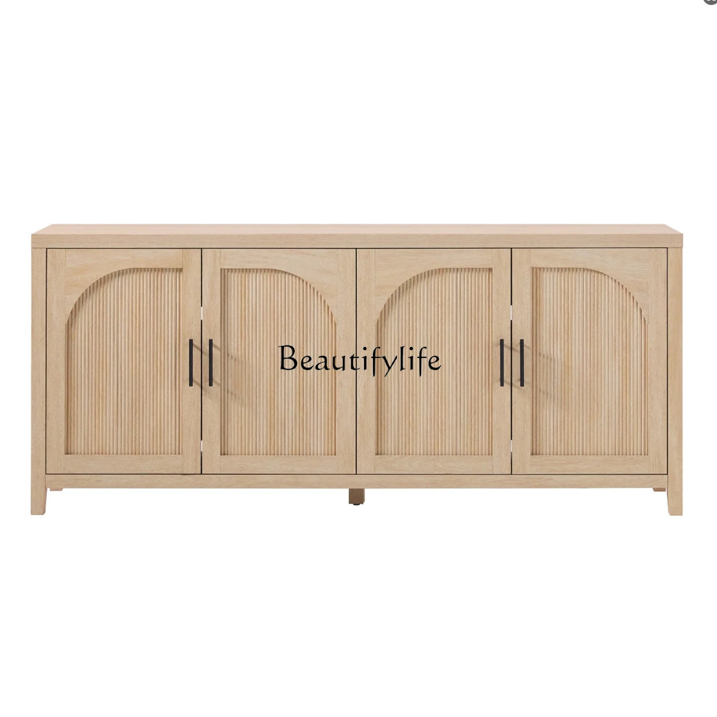 

Wabi-Sabi Style Wall-Mounted Vintage Solid Wood Sideboard Storage Cabinet for Small Apartments Entryway Cabinet